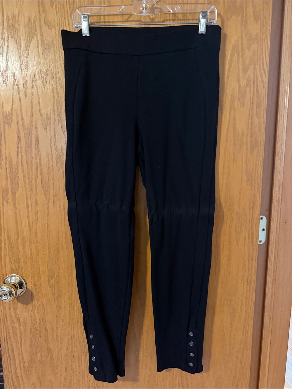 Style & Co. Black Snap-Hem Ponte Leggings